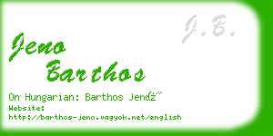 jeno barthos business card